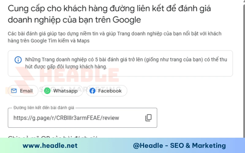 Cách tạo mã QR và lấy link đánh giá Google Map