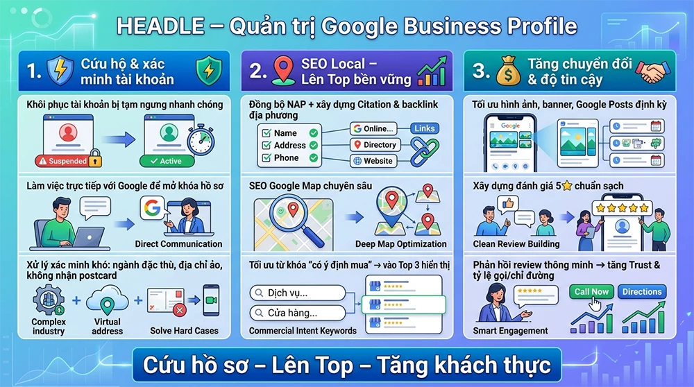 Dịch vụ quản trị Google Business Profile tại HEADLE