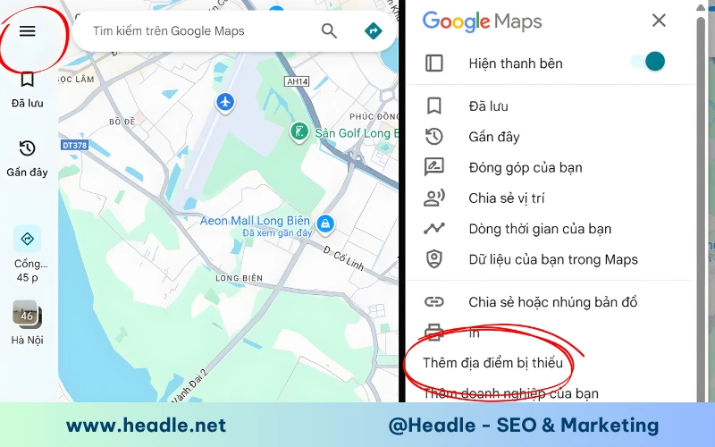 Cách tạo quán ăn trên Google Map trực tiếp
