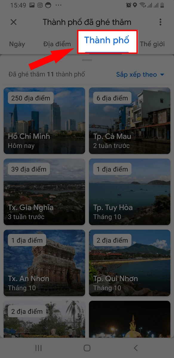 Cách xem Timeline Google Maps