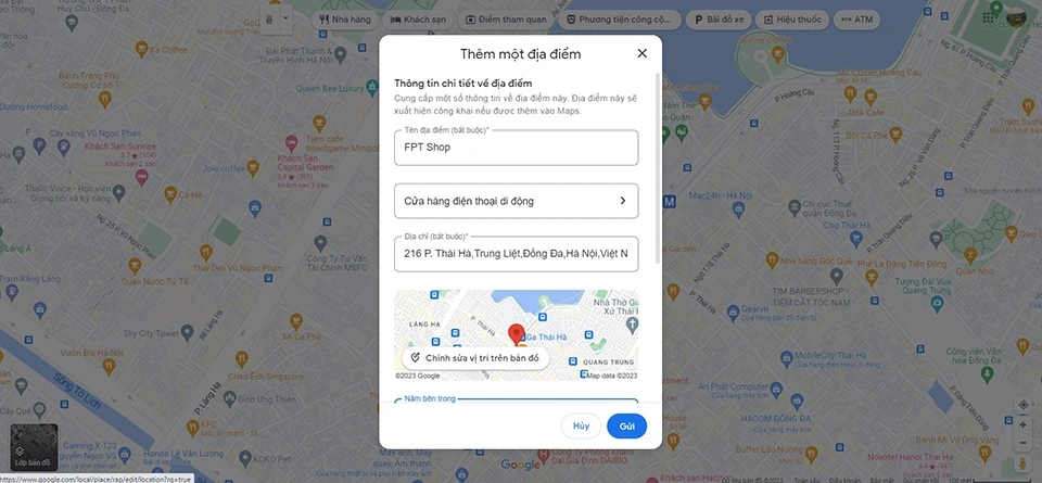Cách thêm địa chỉ trên Google Map bằng máy tính