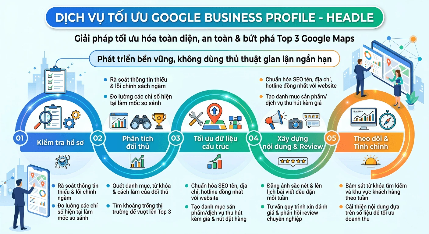 Dịch vụ tối ưu Google Business Profile của HEADLE