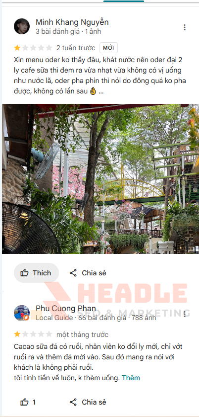 Bị đánh giá 1 sao trên Google có sao không