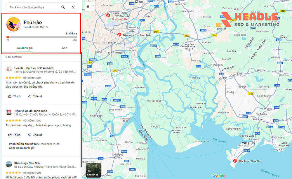 Cách tìm người đánh giá trên Google