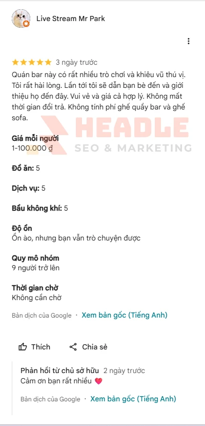 Dịch vụ review Google Map cho doanh nghiệp